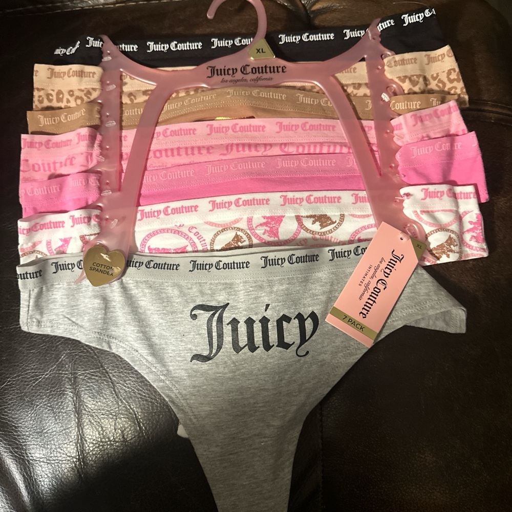 Juicy Couture women 7-Pack Logo Bikini Briefs - Pink & Gray Mix